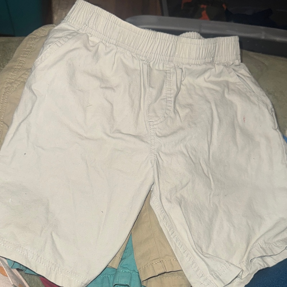 Beige Elastic Waist Pull-On Shorts